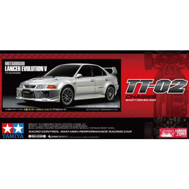 Tamiya TT-02 Mitsubishi Lancer Evo V 1/10 RC – Rally y Realismo