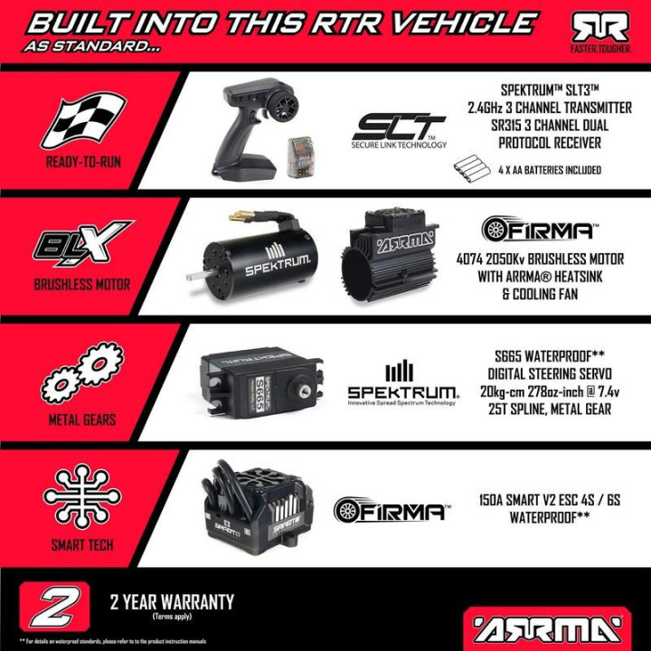 Arrma Kraton 6S EXB 4X4 BLX Brushless Speed Truck Negro