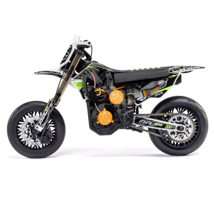 Losi Promoto-SM FXR 1/4 Supermoto RC Motorcycle Blanco Completo