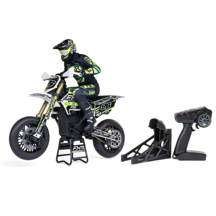 Losi Promoto-SM FXR 1/4 Supermoto RC Motorcycle Blanco Completo