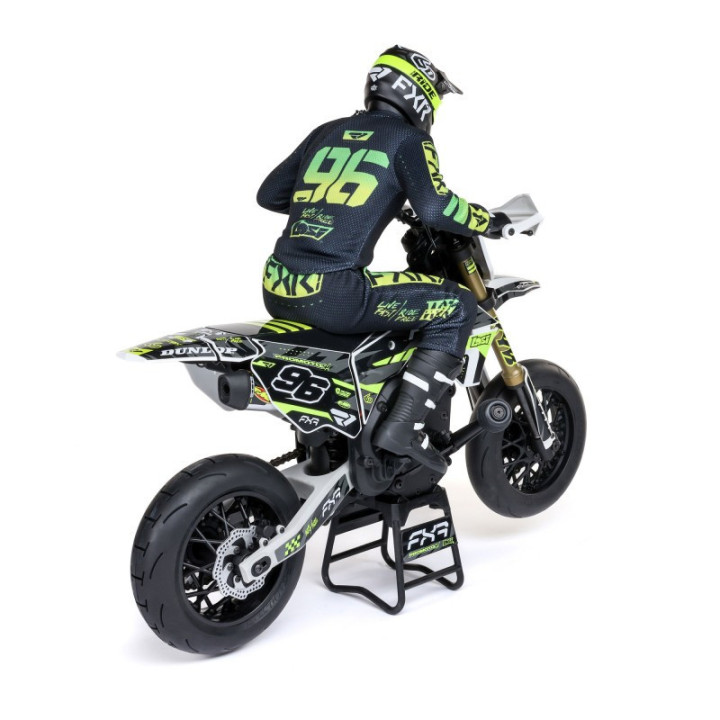 Losi Promoto-SM FXR 1/4 Supermoto RC Motorcycle Blanco Completo