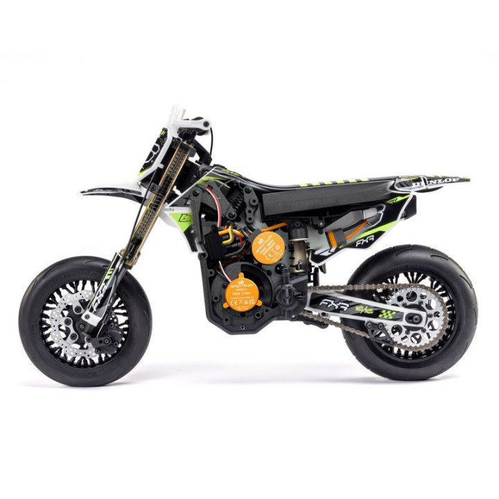 Losi Promoto-SM FXR 1/4 Supermoto RC Motorcycle Blanco Completo