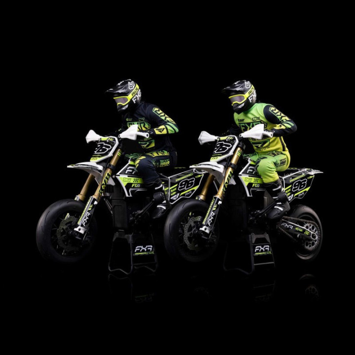 Losi Promoto-SM FXR 1/4 Supermoto RC Motorcycle Blanco Completo
