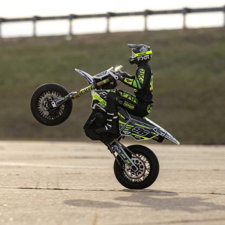 Losi Promoto-SM FXR 1/4 Supermoto RC Motorcycle Blanco Completo