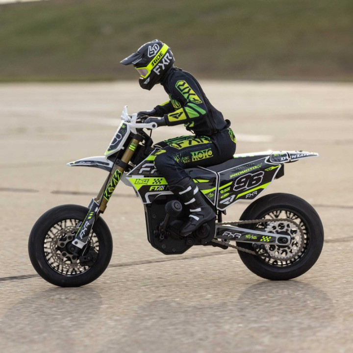 Losi Promoto-SM FXR 1/4 Supermoto RC Motorcycle Blanco Completo