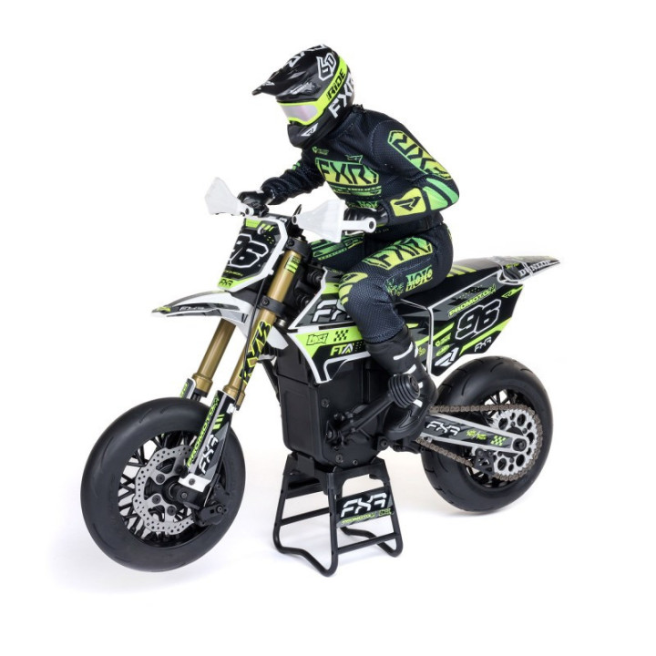 Losi Promoto-SM FXR 1/4 Supermoto RC Motorcycle Blanco Completo