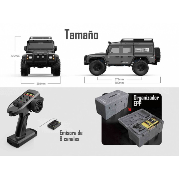 Land Rover Allrock H8H V2 Crawler Brushless 1:8 Gris