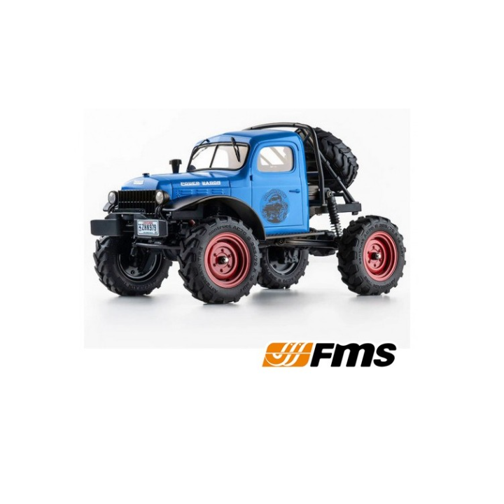 FMS FCX24 Power Wagon V2 (Blue) RTR 4WD Rock Crawler con transmisión de 2 velocidades
