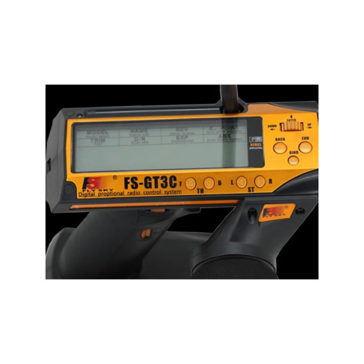 Fly Sky GT3C 2.4GHz Naranja - Transmisor RC 3 Canales con Receptor