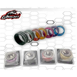 GWolves Volante Aluminio Negro - Accesorio Profesional para Emisoras Futaba y FlySky