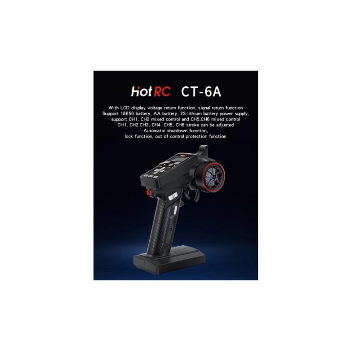 HOT-RC CT-6A 2.4 GHz 6CH (F06A RX) - Transmisor y Receptor para Modelismo RC
