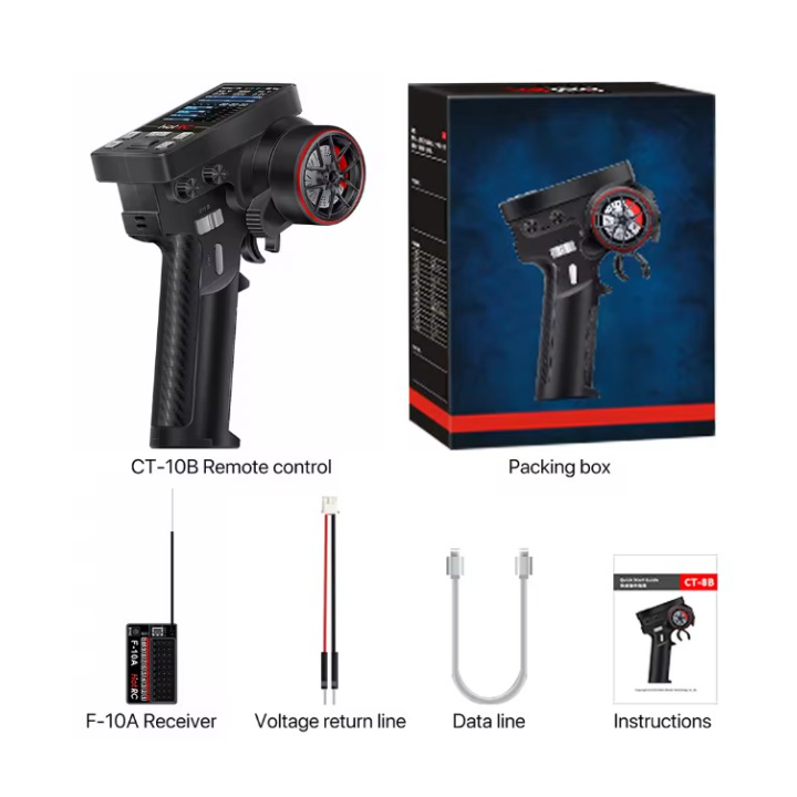 HOT-RC CT-10B 2.4 GHz 10CH (F10A RX) - Transmisor y Receptor para Modelismo RC