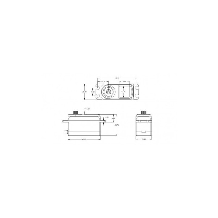 SRT CH7012 Coreless Servo 12kg 0.057s HV Caja Metálica Bajo Perfil